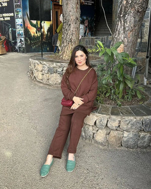 Women's Loungewear Co-Ord Set - Chocolate Brown