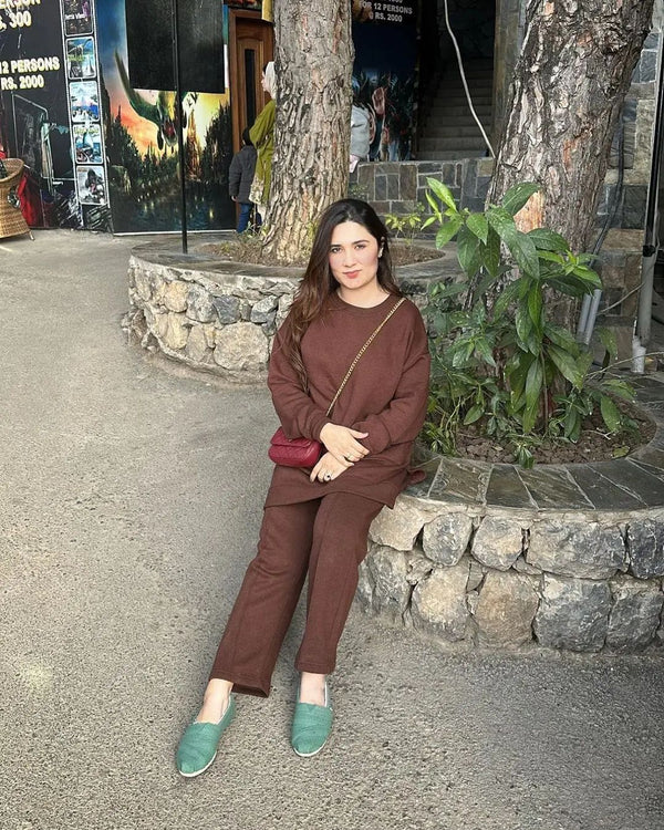 Women's Loungewear Co-Ord Set - Chocolate Brown