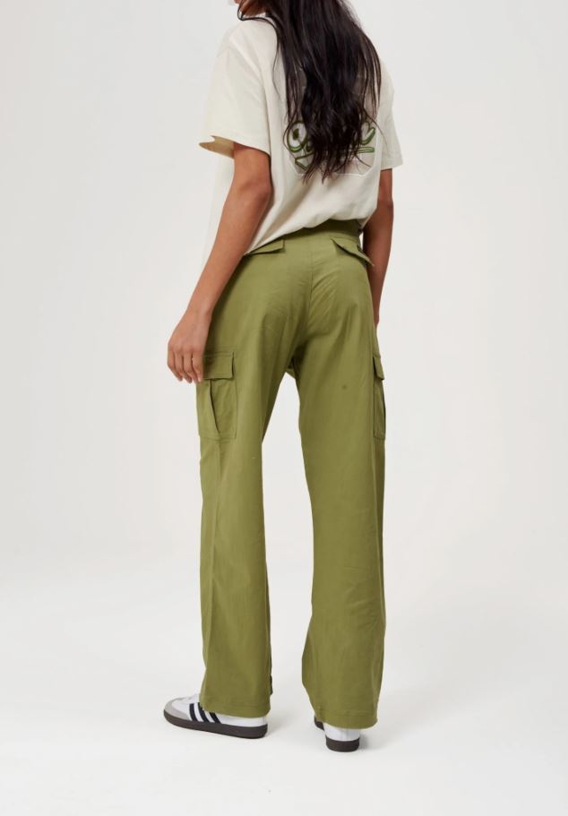 Women's Cargo Pants Sage Green Belt loops Cargo Trousers