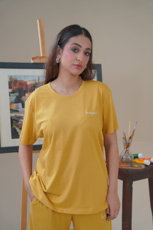 Women Knitted Loungewear - Mustard