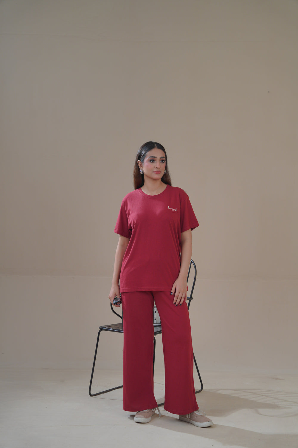Women Knitted Loungewear - Wine