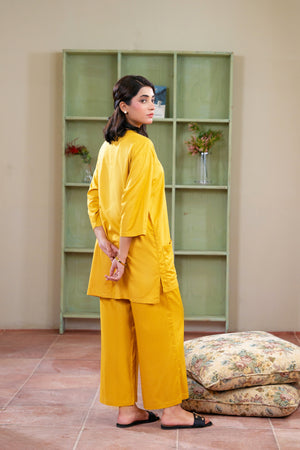 Women Solid Sleepwear- Mustard