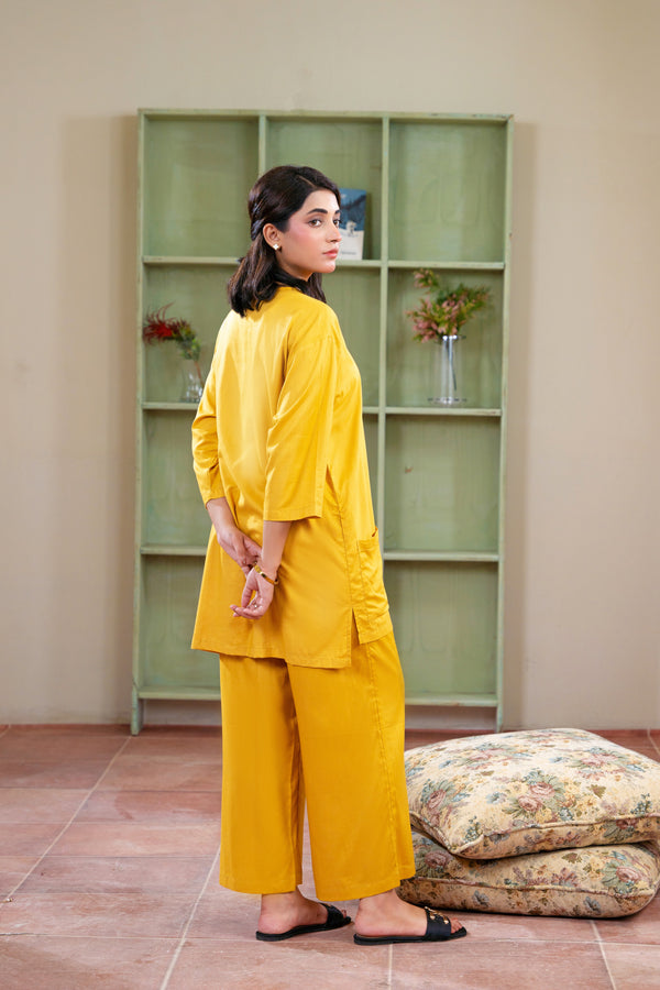 Women Solid Sleepwear- Mustard