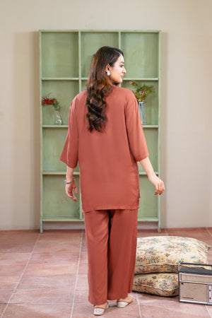 Women Solid Sleepwear- Wood Brown