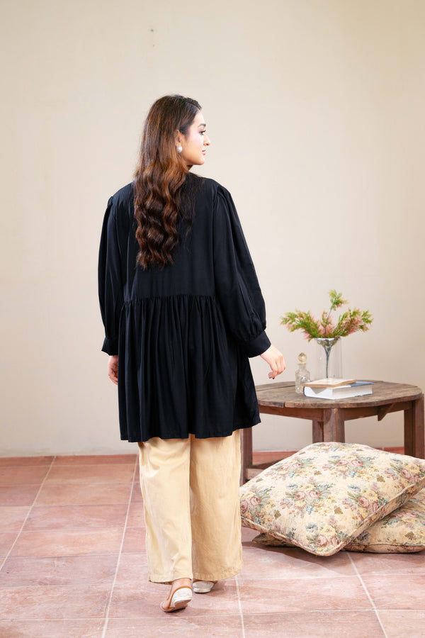 Women Classic Loungewear Top - Black