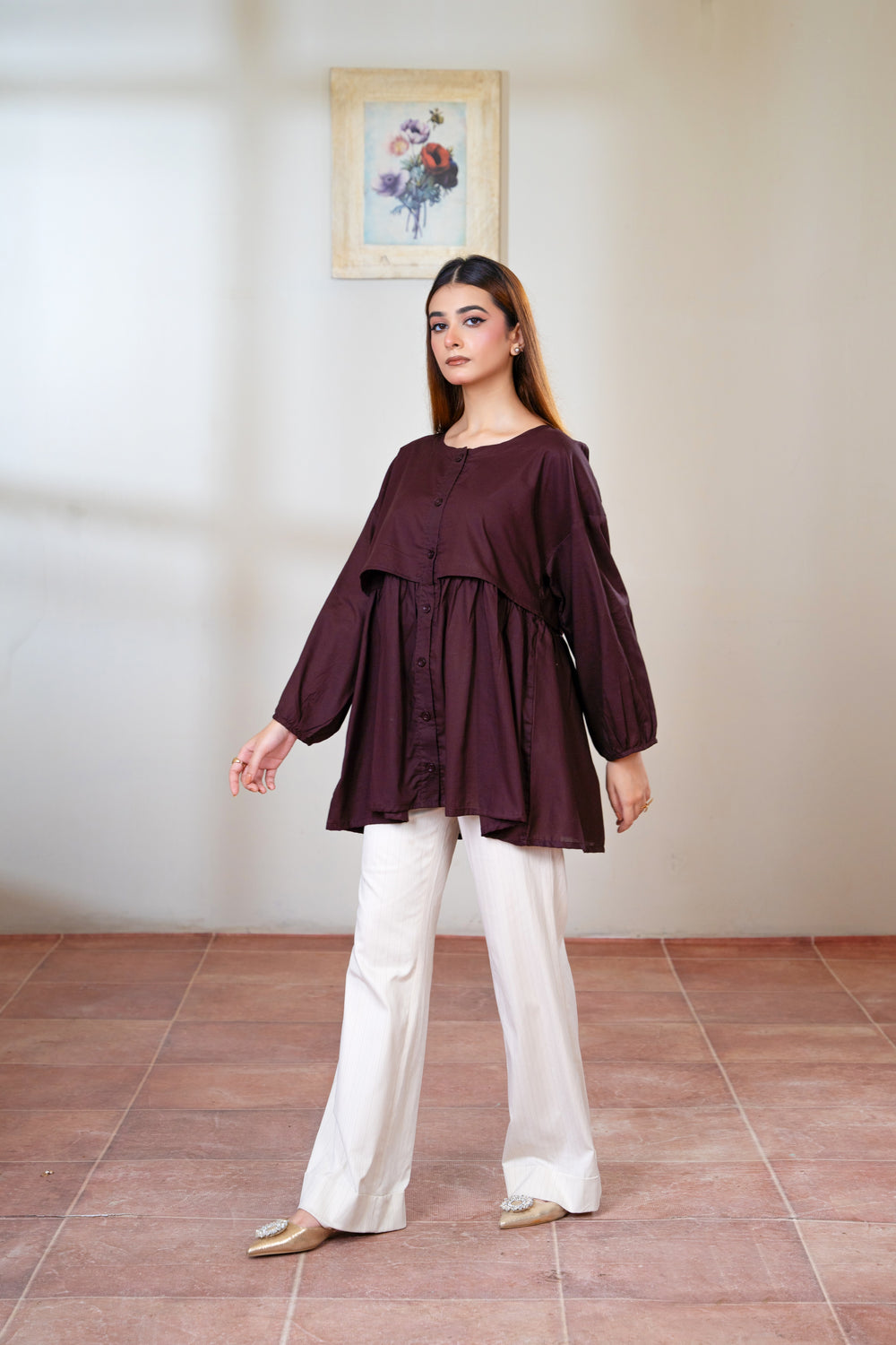 Women Loungewear Top - Chocolate