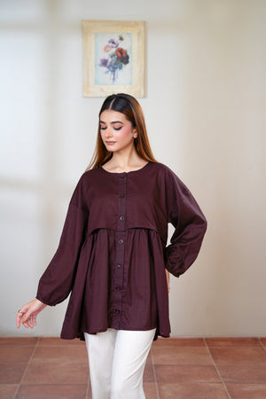 Women Loungewear Top - Chocolate