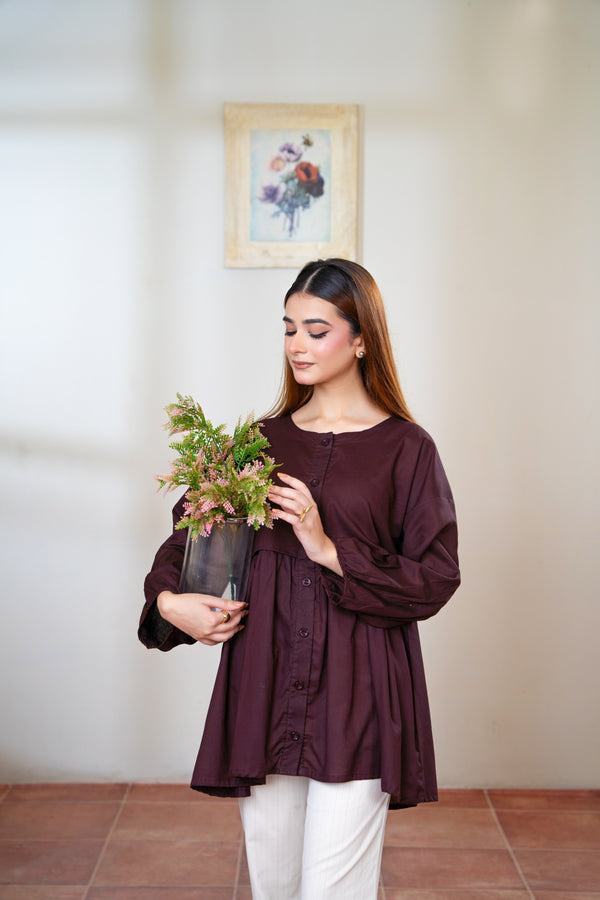 Women Loungewear Top - Chocolate