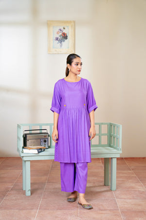 Women  2PC Long Frock - Lilac