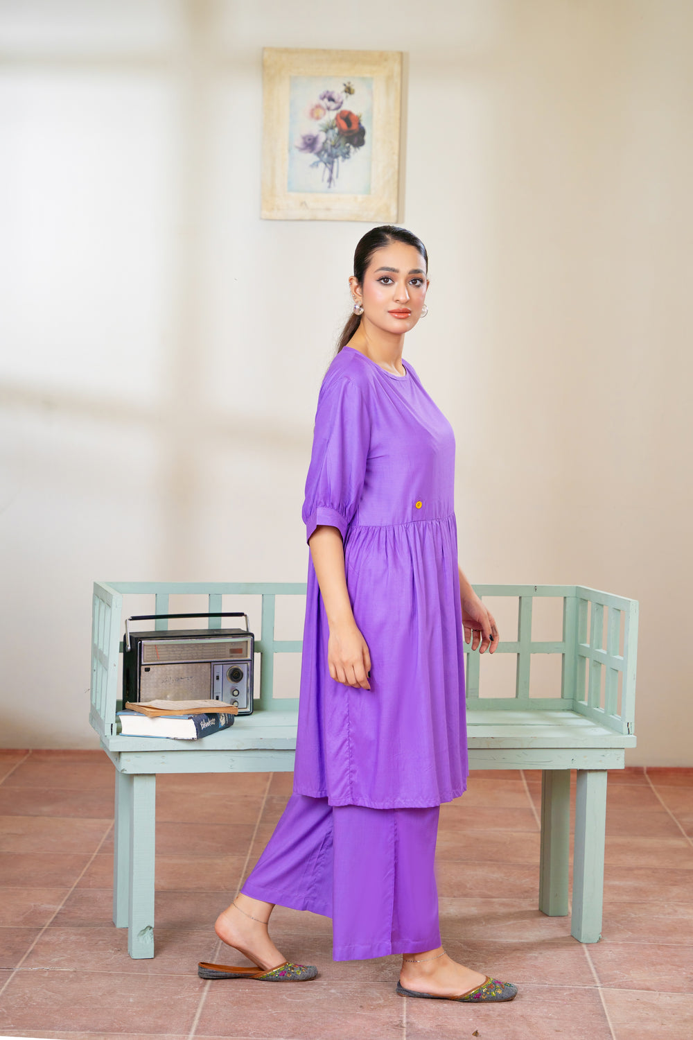 Women  2PC Long Frock - Lilac