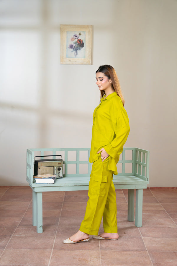 Women Cargo Loungewear - Parrot Green