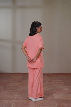 Women Knitted Loungewear - Pastel Peach