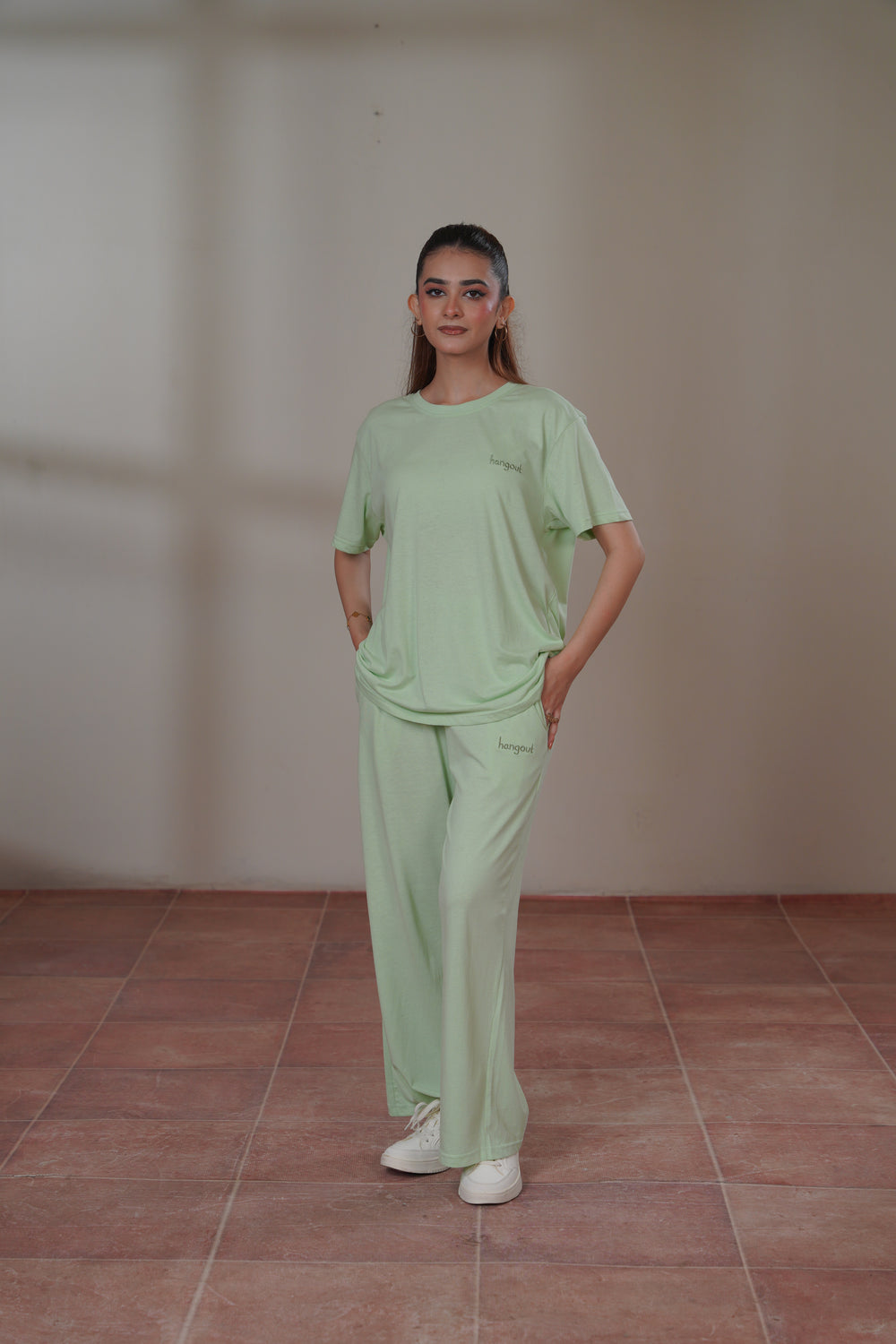 Women Knitted Loungewear - Pastel Green