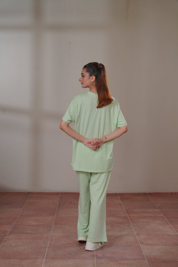 Women Knitted Loungewear - Pastel Green