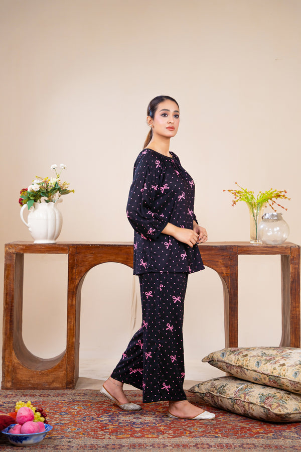 Women Classic Loungewear- Midnight Bows