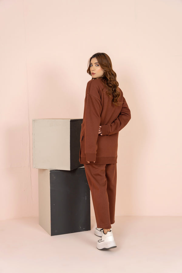 Women's Loungewear Co-Ord Set - Chocolate Brown