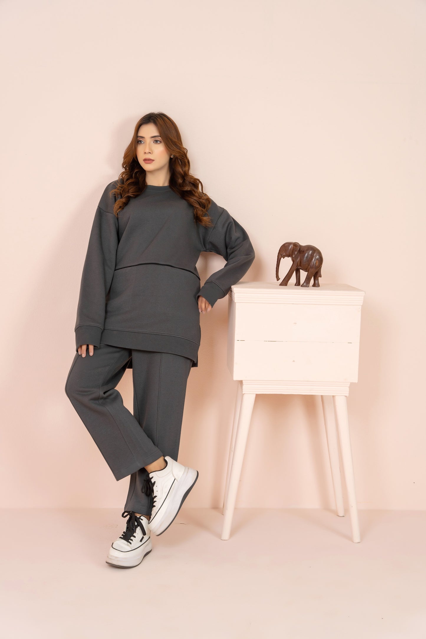 Women's Loungewear Co-Ord Set - Charcoal