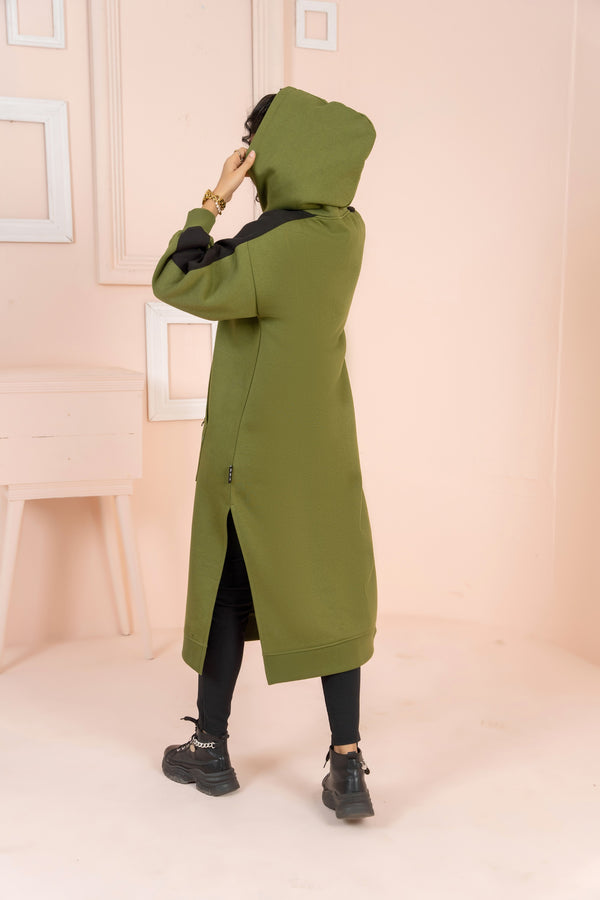 Women's Over-sized Long Hoodie / Army Green