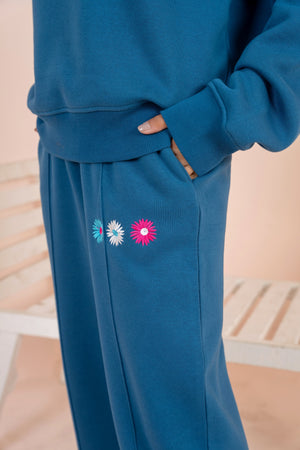 Women's Emb Track Suit- Sapphire Blue