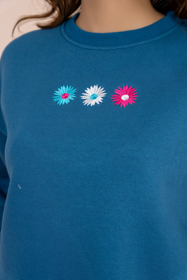 Women's Emb Track Suit- Sapphire Blue