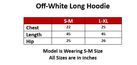Women's Over-sized Long Hoodie with black Pannel/ Off-White