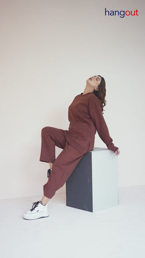 Women's Loungewear Co-Ord Set - Chocolate Brown