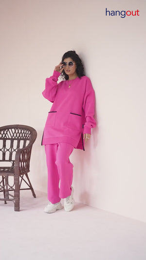 Women's Loungewear Co-Ord Set - Hot-Pink