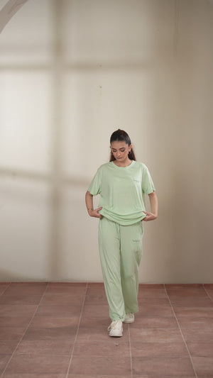 Women Knitted Loungewear - Pastel Green