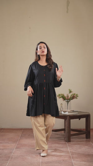 Women Classic Loungewear Top - Black
