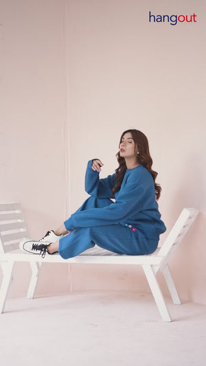 Women's Emb Track Suit- Sapphire Blue