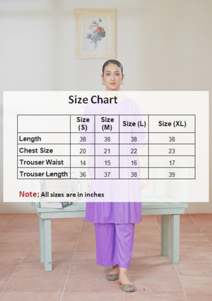 Women  2PC Long Frock - Lilac