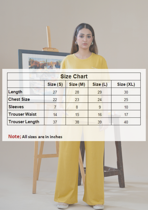 Women Knitted Loungewear - Mustard