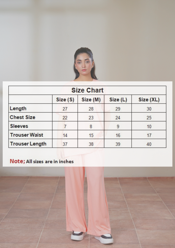 Women Knitted Loungewear - Pastel Peach