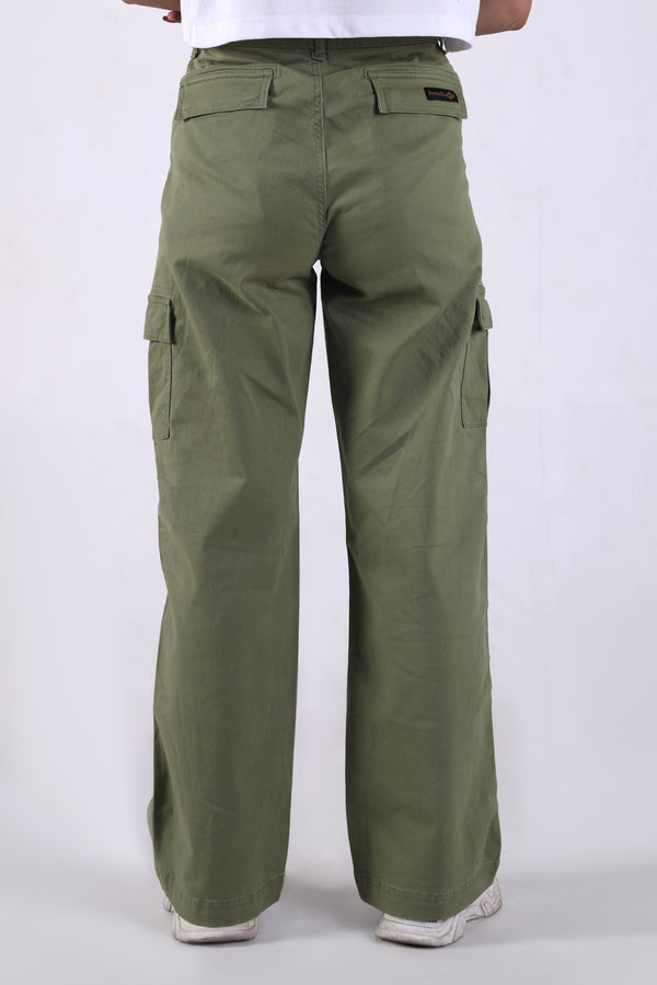 Women's Cargo Wide Bottom- Sage Green
