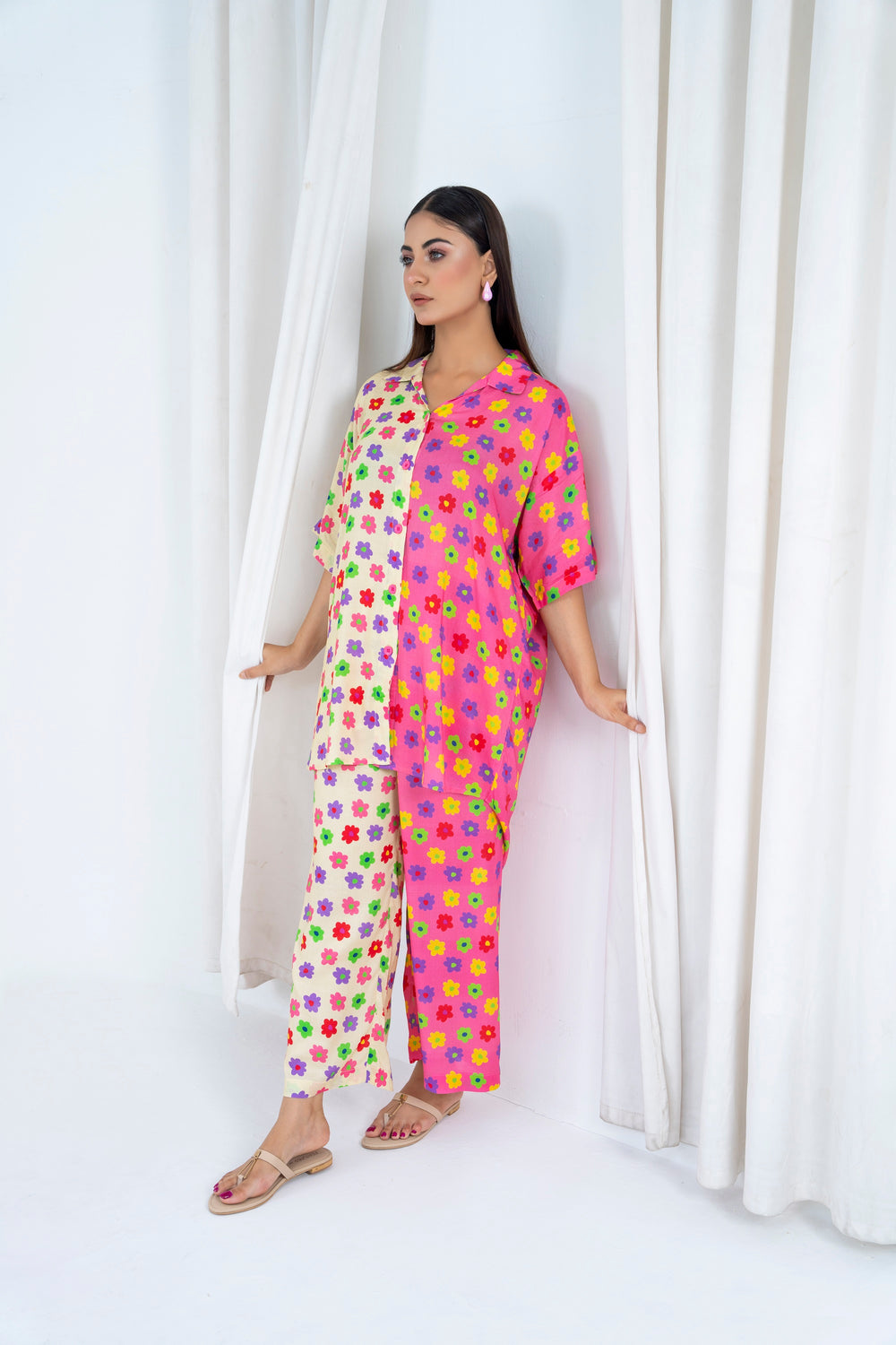 Woman's Loungewear Dress - Multi Flower
