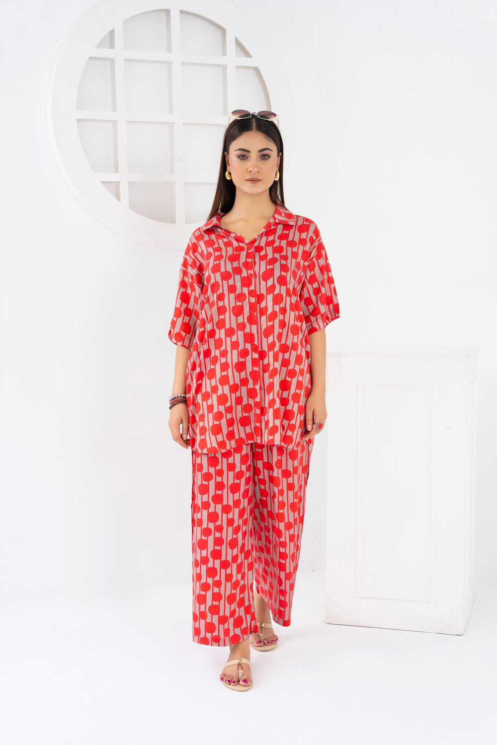 Woman's Loungewear Dress - Polka Dot