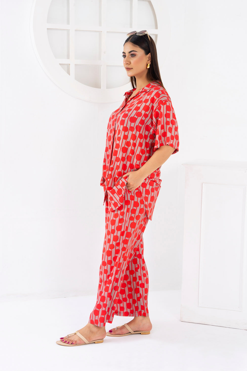 Woman's Loungewear Dress - Polka Dot