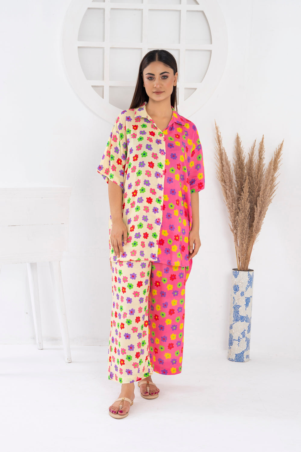 Woman's Loungewear Dress - Multi Flower