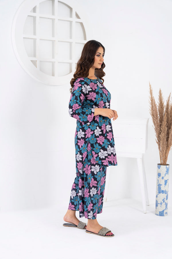 Women's Classic Loungewear Wear-Black Bloom