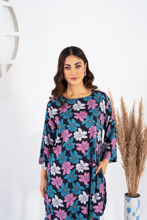 Women's Classic Loungewear Wear-Black Bloom