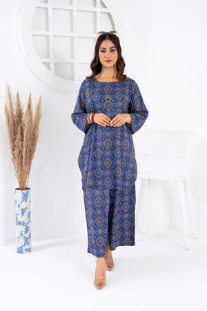 Women's Classic Loungewear-Blue Ajrak