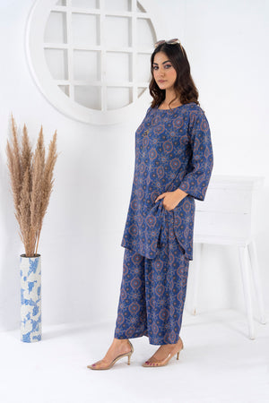 Women's Classic Loungewear-Blue Ajrak