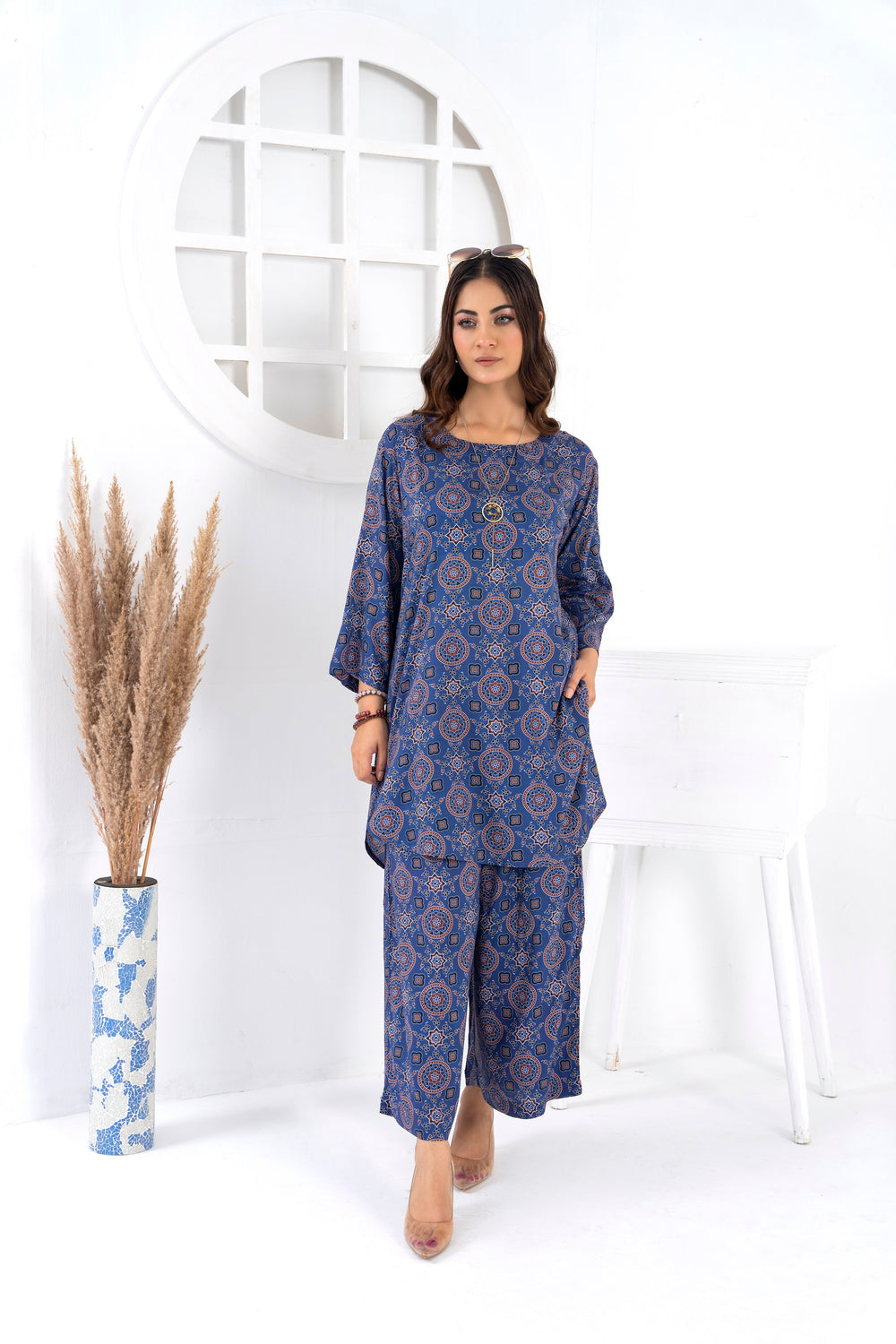 Women's Classic Loungewear-Blue Ajrak