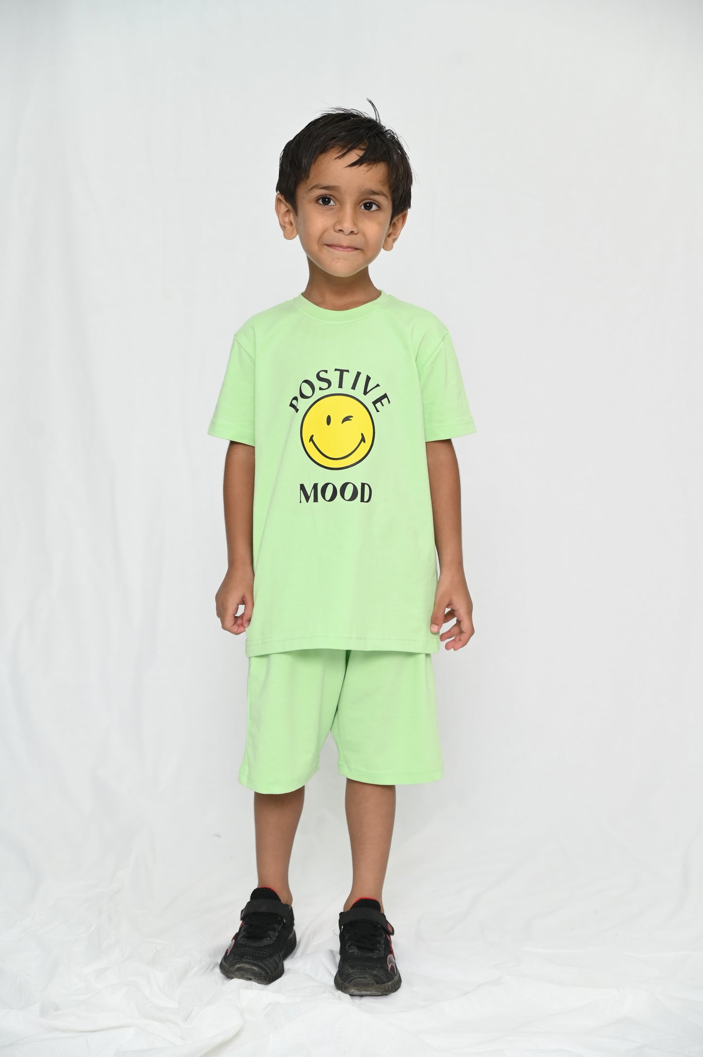 Kids shirt  & short Set -C Green