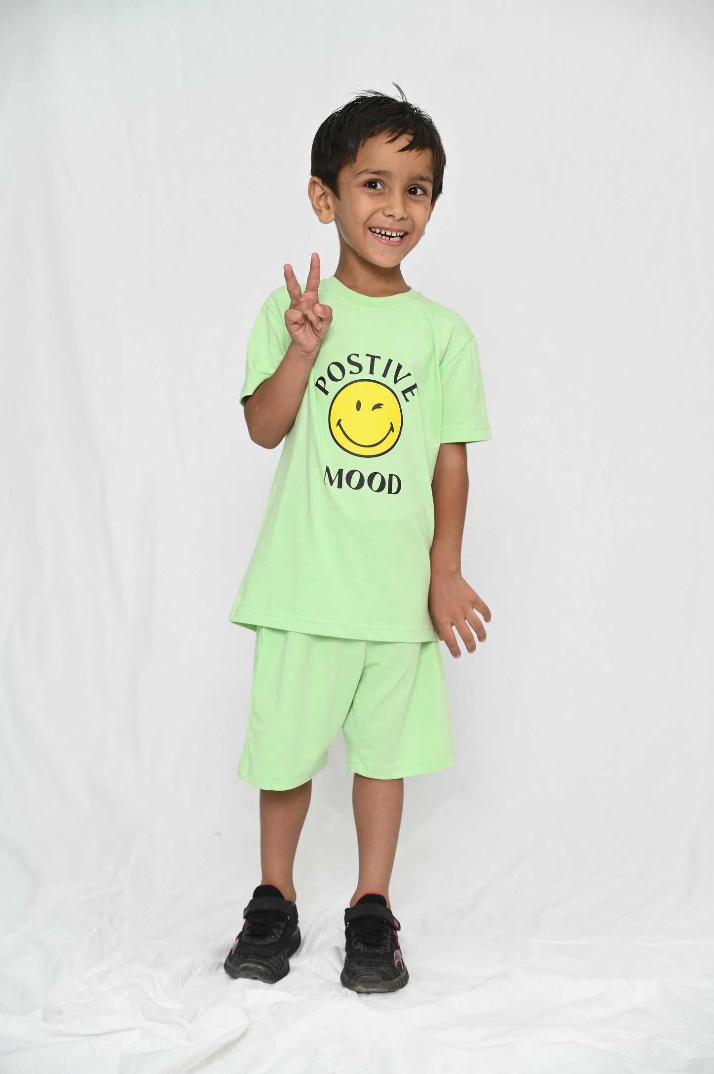 Kids shirt  & short Set -C Green