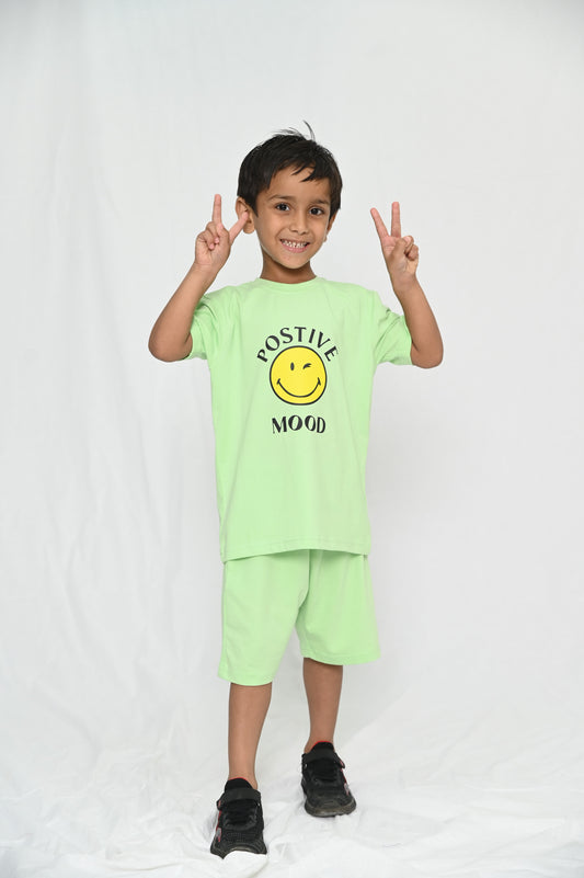 Kids shirt  & short Set -C Green