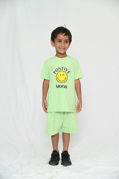 Kids shirt  & short Set -C Green