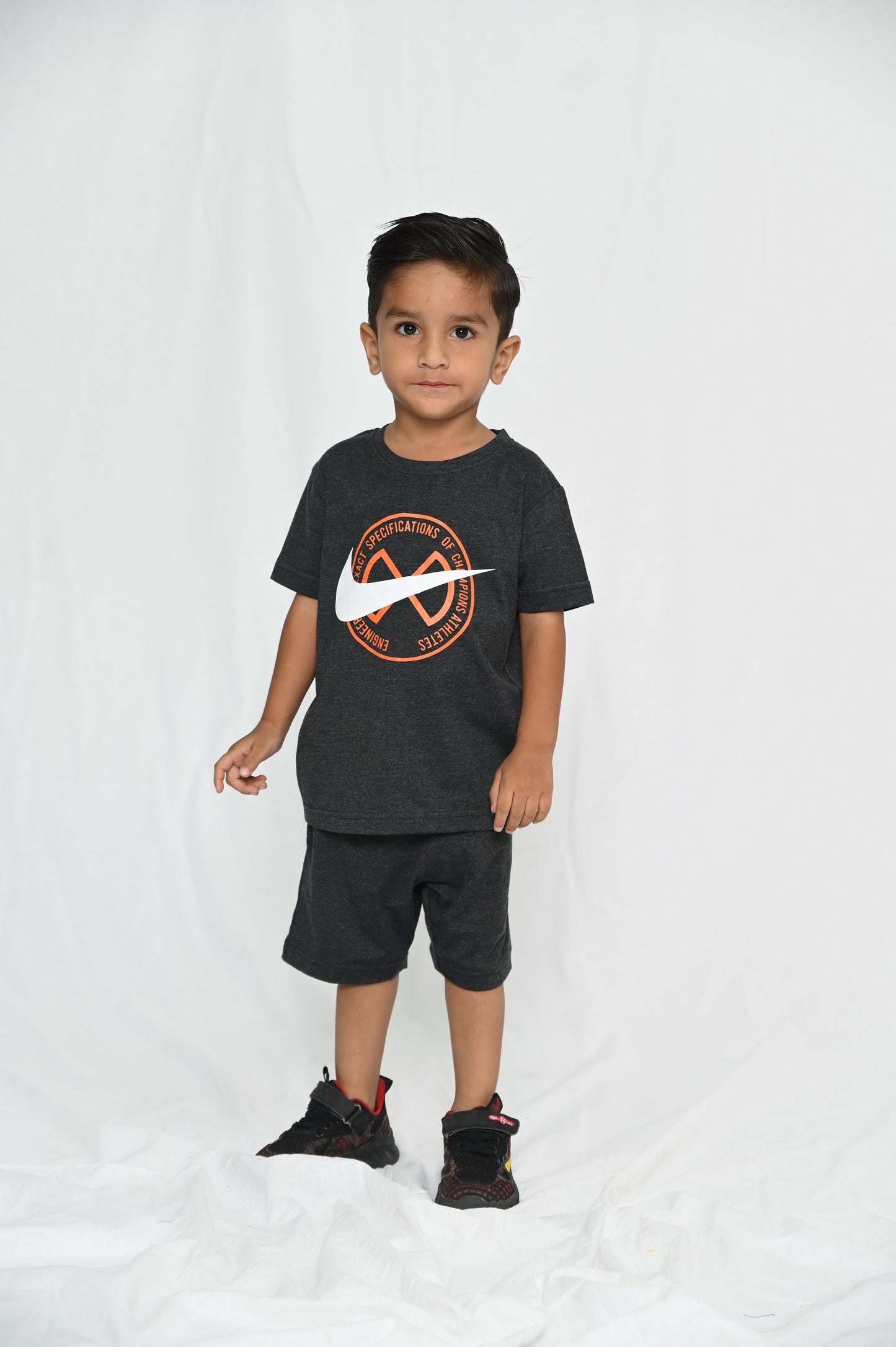 Kids shirt  & short Set - Charcoal