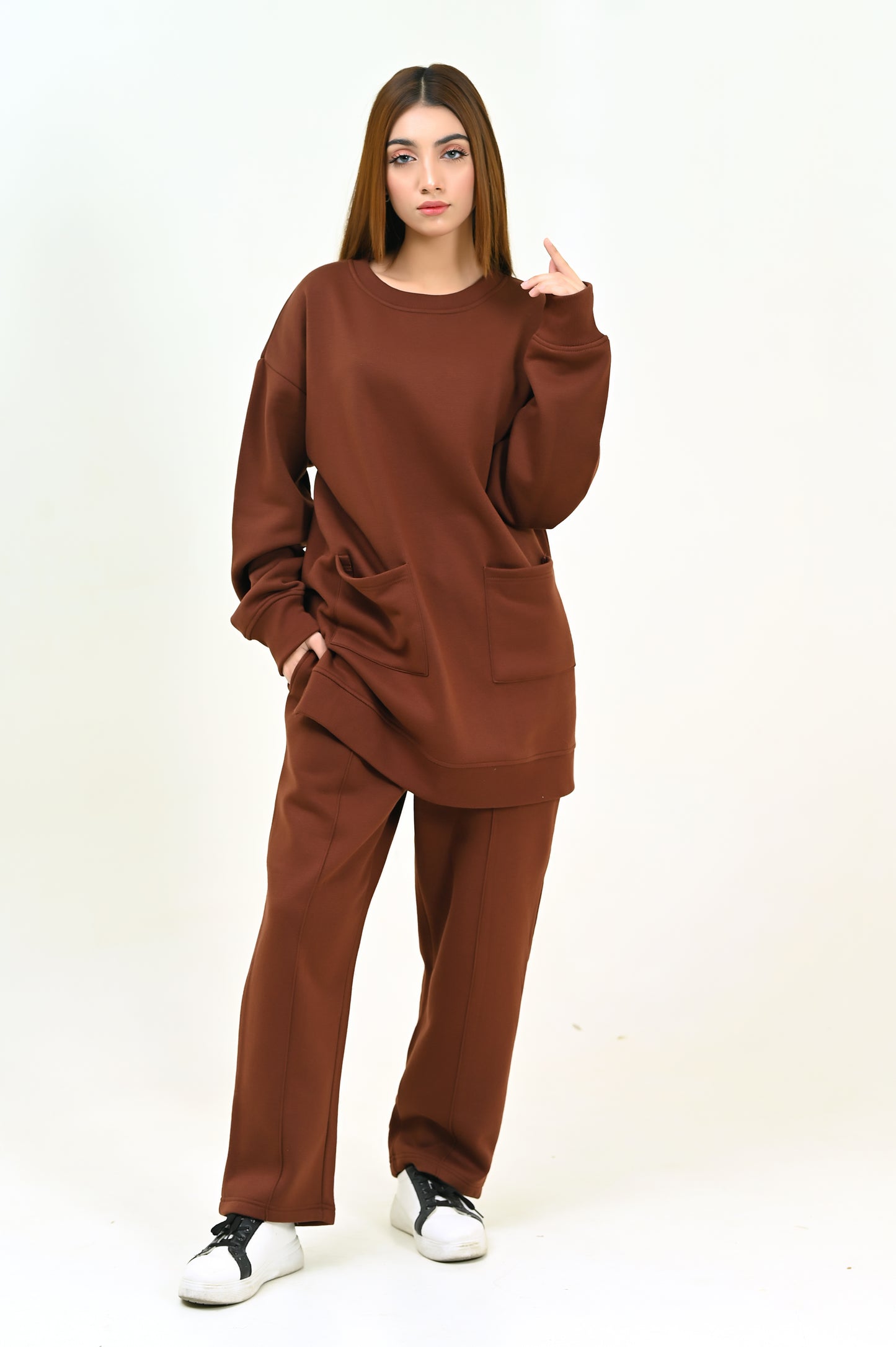 Women's Fashion Co-Ord Set Chocolate Brown