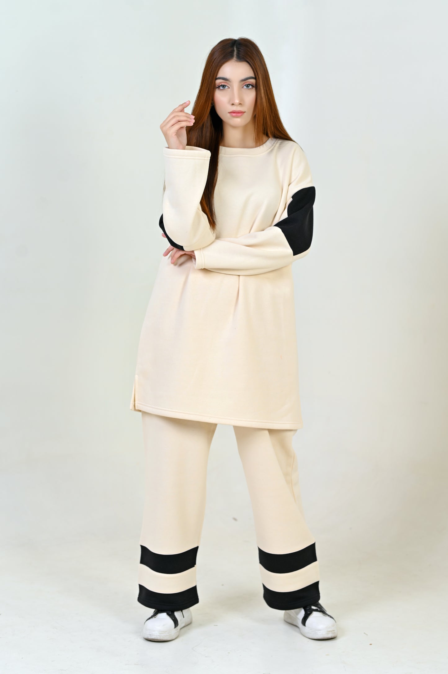 Women's Stylish Over sized -Co-Ord Set -Off-white